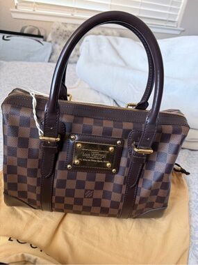 RARE Find Pre-Loved Louis Vuitton Brown Damier Ebene Satchel with Gold Hardware